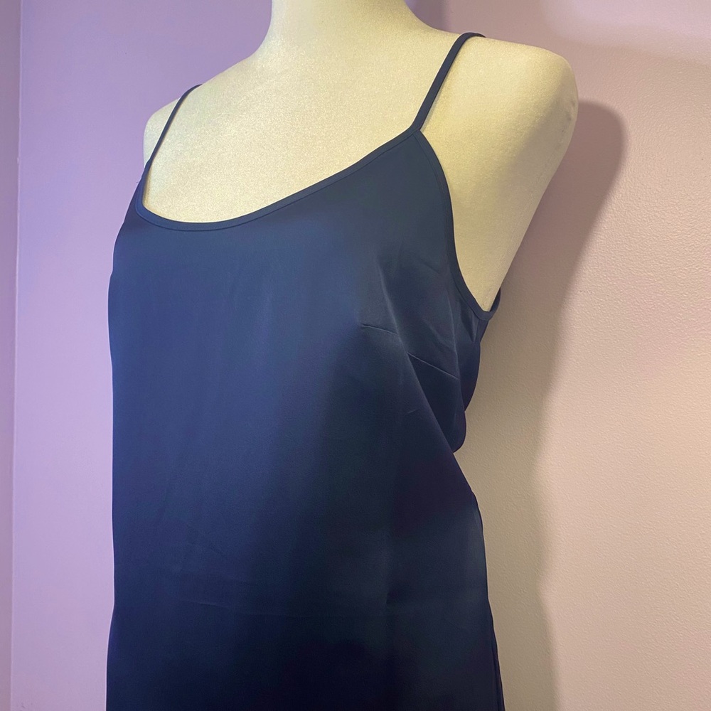 J.CREW silky long slip dress, navy blue, XS, EUC